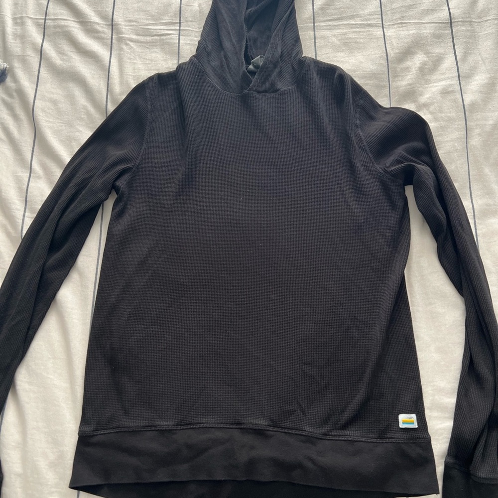 Men's black Vouri waffle hoodie